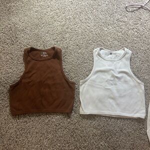 2 cropped racerback tees